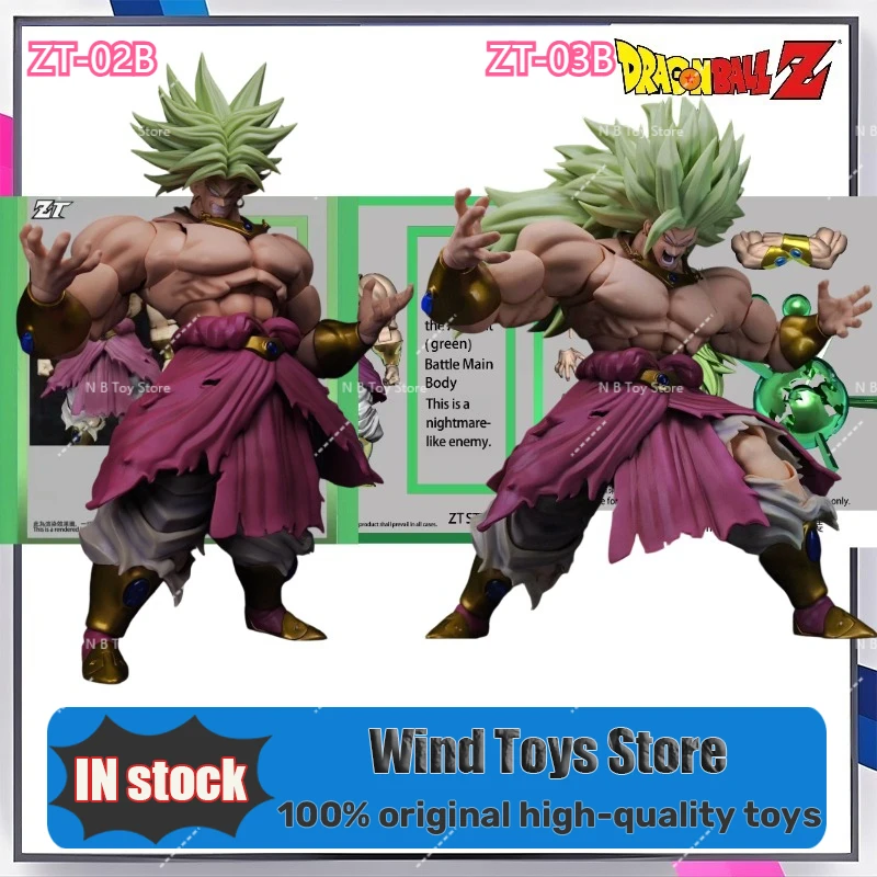 EN STOCK ZT Studio Dragon Ball Z Shf 1/12 Broly Cabello Largo Verde Amarillo ZT 02B 03B Figuras de Acción Coleccionables de Anime
