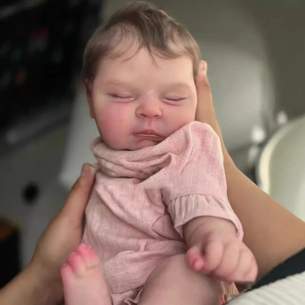 49cm Reborn Baby Doll Felicia Lifelike Hand Rooted Hair Reborn Dolls Lovely Baby Doll Gift For Children