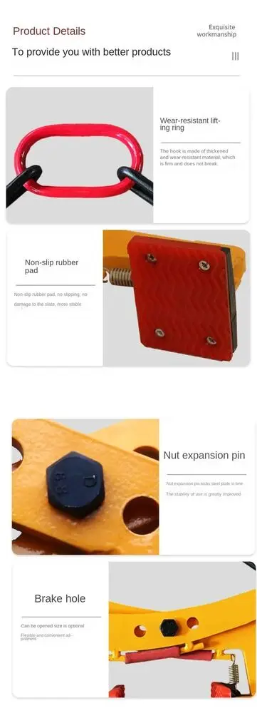 JOFixture-Pince à Pierre de Type F, Outil de Manipulation pour Marbre, 42-108cm, 1300kg