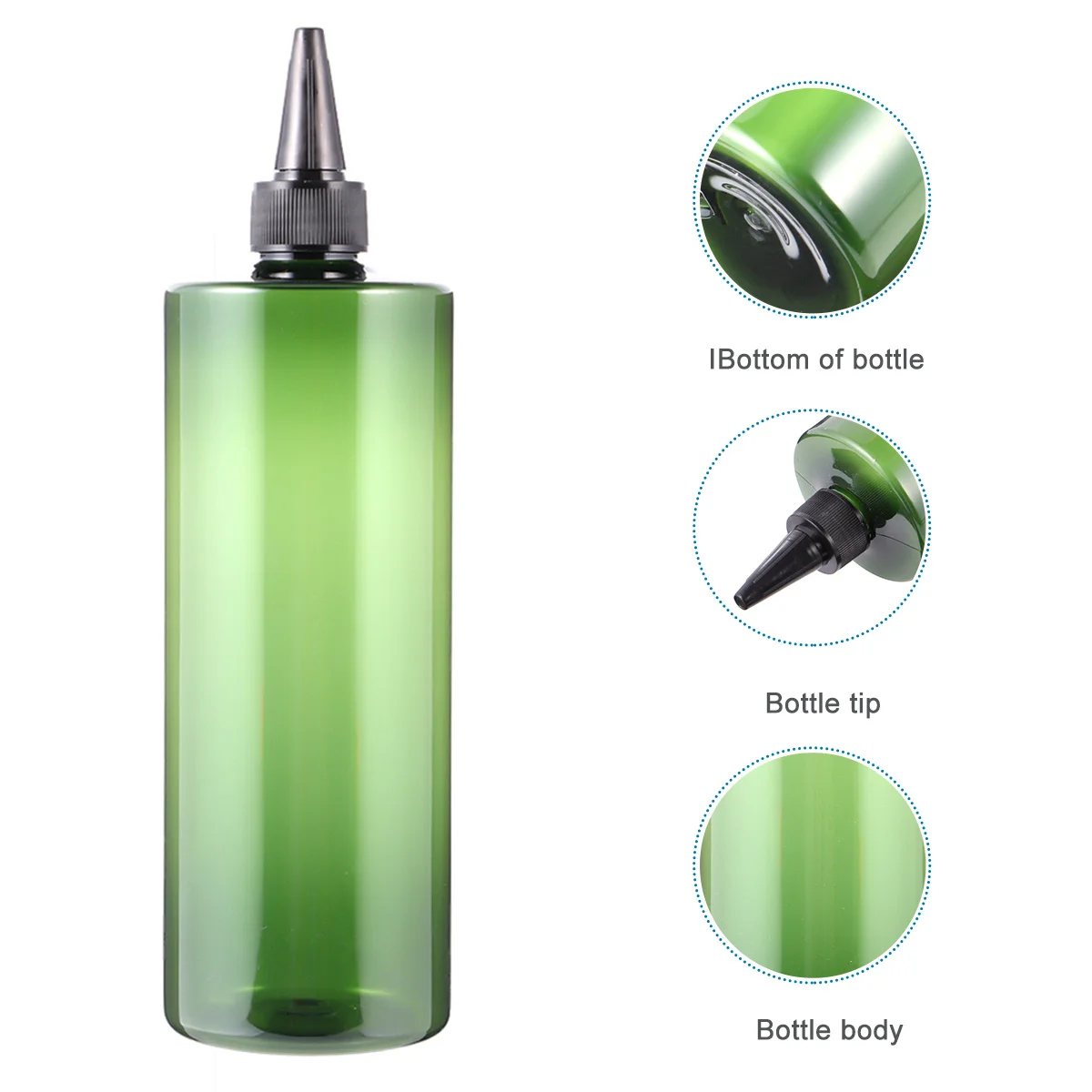 Картина 5: 4 шт., бутылки для краски для волос, 500 мл, многоразовые контейнеры с заостренным кончиком для окрашивания волос, шампунь-кондиционер, салон, бытовой