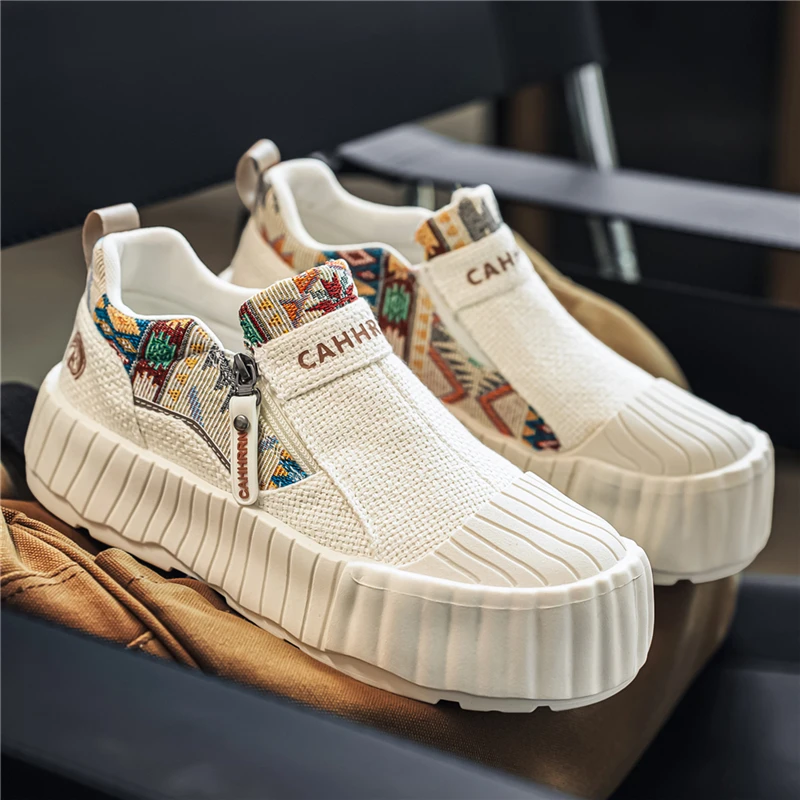 Male Basic Leisure Sport Trendy Minimalist Shape Soft Flexible Outsole Anti Slip Rubber Bottom Breathable Daily Walking Sneakers