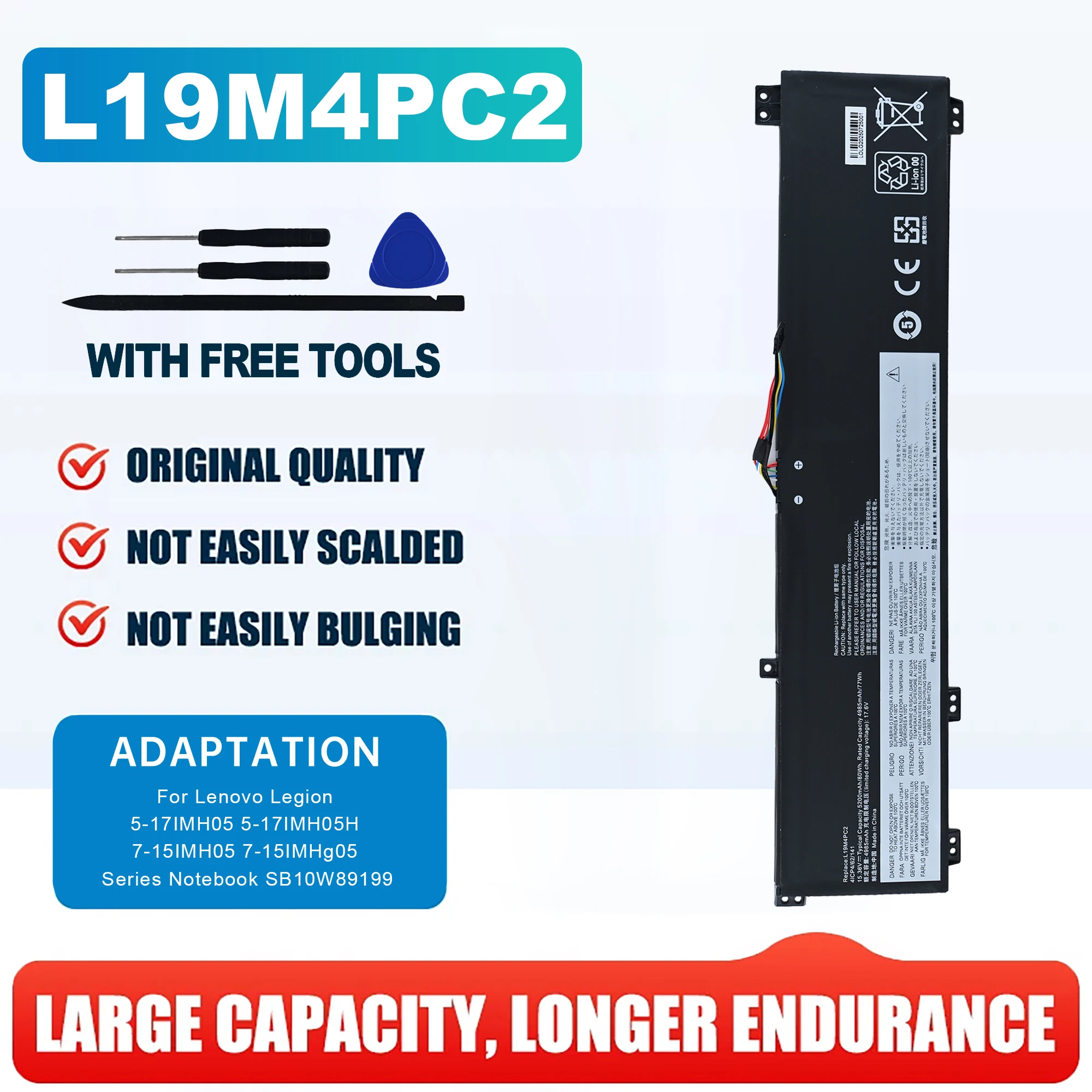 L19C4PC0 L19SPC0 L19M4PC0 L19M4PC1 L19M4PC2 L19C4PC1 L19C4PC2 Battery For Lenovo Legion 5-15ARH05,15IMH05H