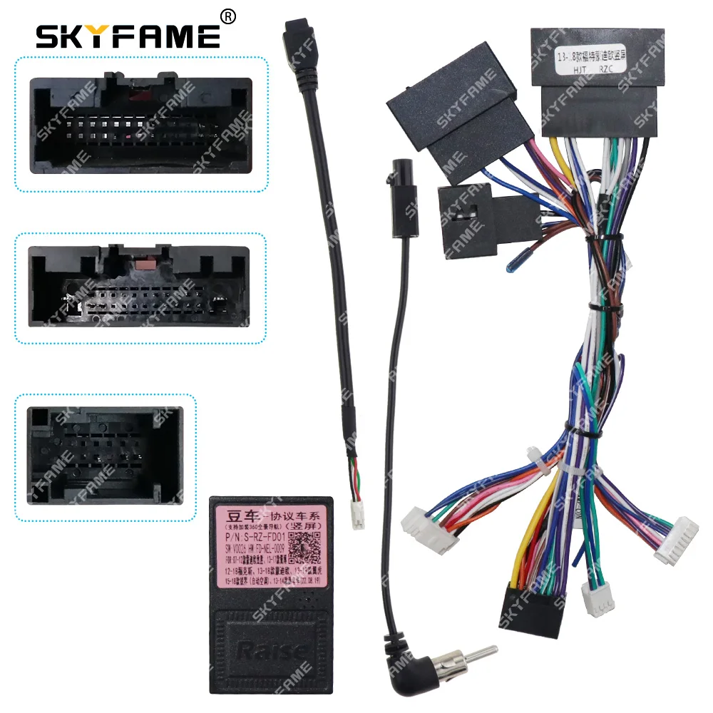 Image of SKYFAME Auto 16-Pin Kabelbaumadapter Canbus Box Decoder Tesla Android Radio Stromkabel für Ford Mondeo S-RZ-FD01
