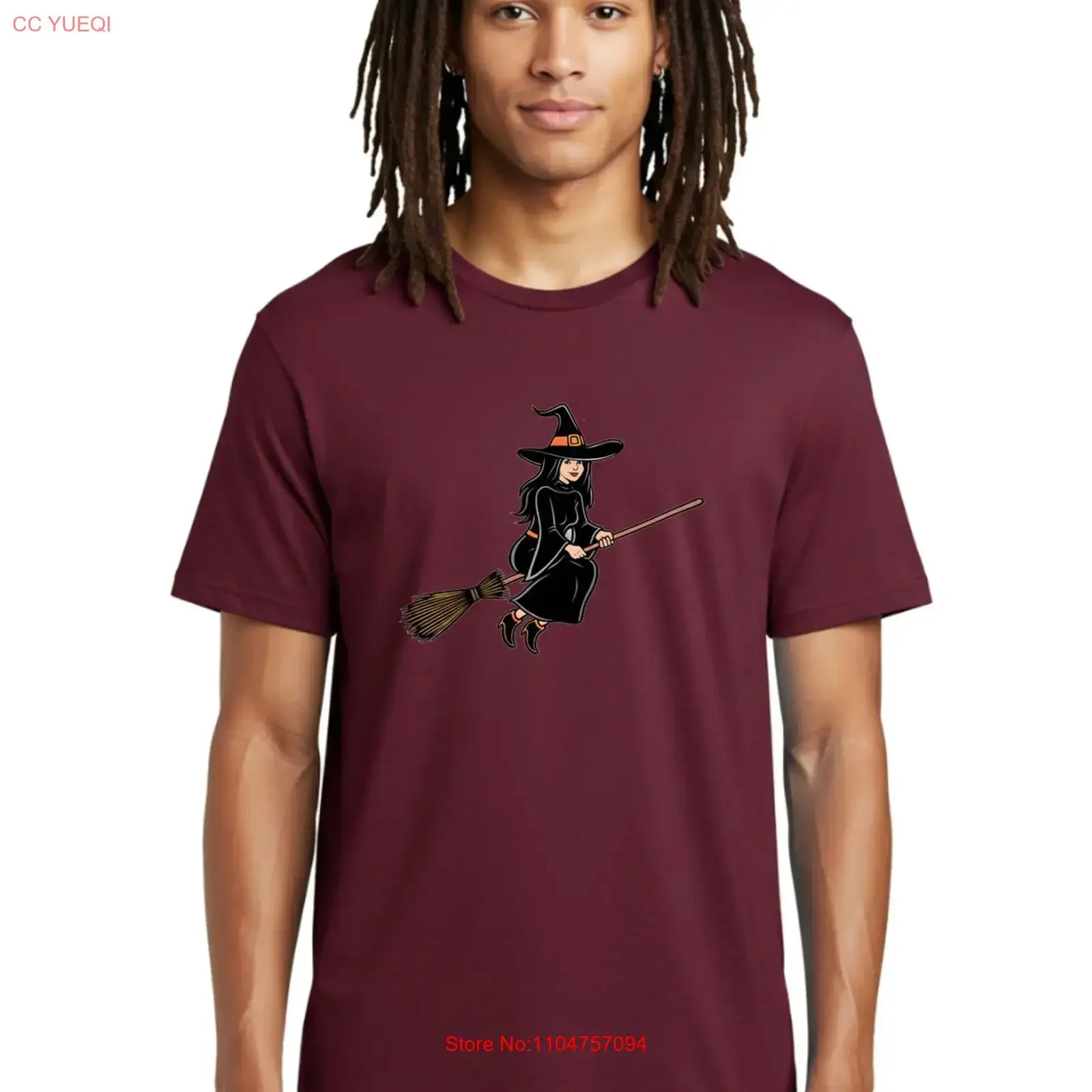 Witch Flying On Broomstick 1 Mens T Shirt 100 Cotton Casual Summer Wear vintage Washed Stylish fashion homme Versatile Soft