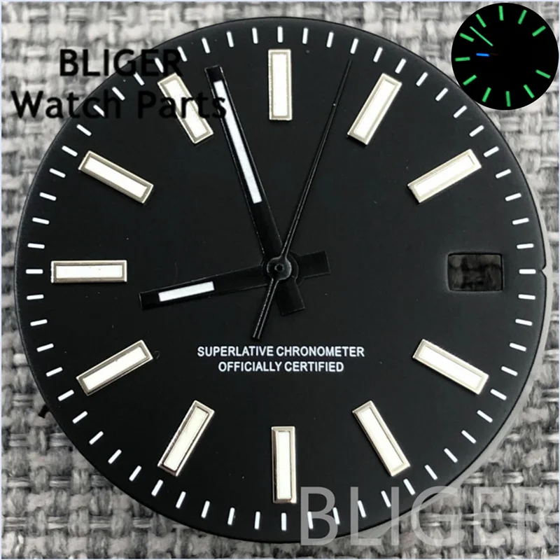 BLIGER 29 мм NH35 черный, белый, синий Sunberst, циферблат для часов, украшение с кисточкой и указателями для часов, подходит для модификации NH35A, аксессуары
