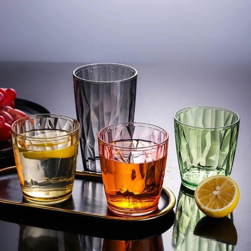 Unbreakable Acrylic Drinking Glasses 210ml Shatterproof Water Tumblers Reusable