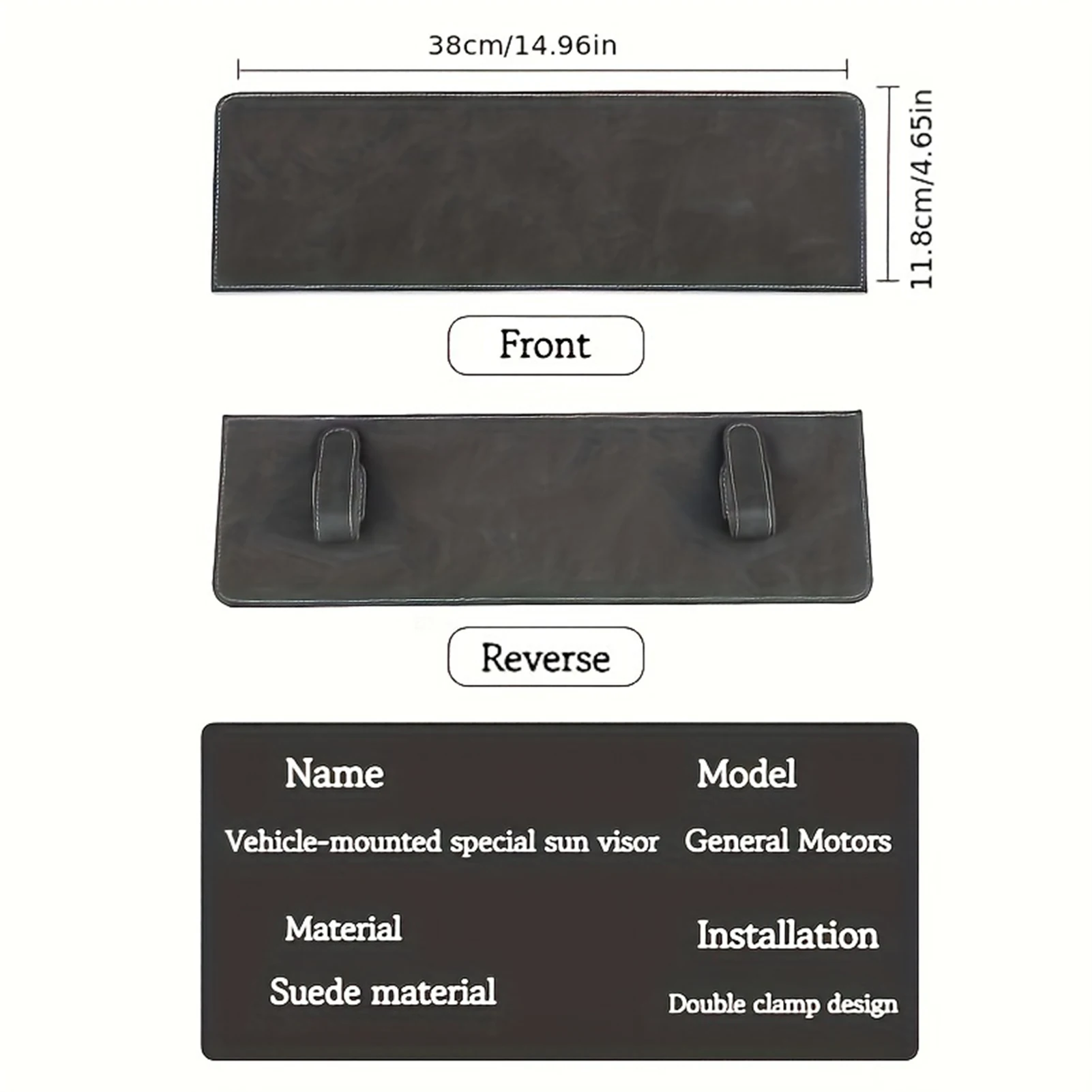 Adjustable Car Sun Visors Extender Quick Installation Suede Material Sun Visor Attachment Suitable for Safe Driving Experience