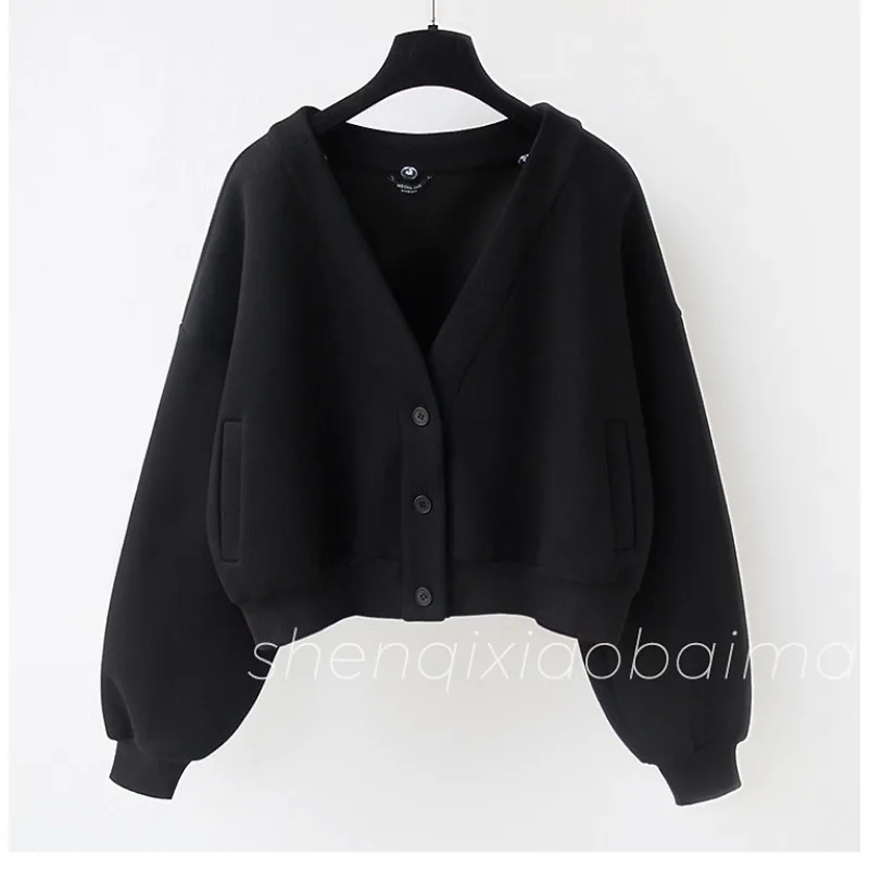 2023 New Style Hooded Short Coat Women Autumn and Winter New Style Versatile Cardigan Large Size Stylish Hoodie Sweatshirts