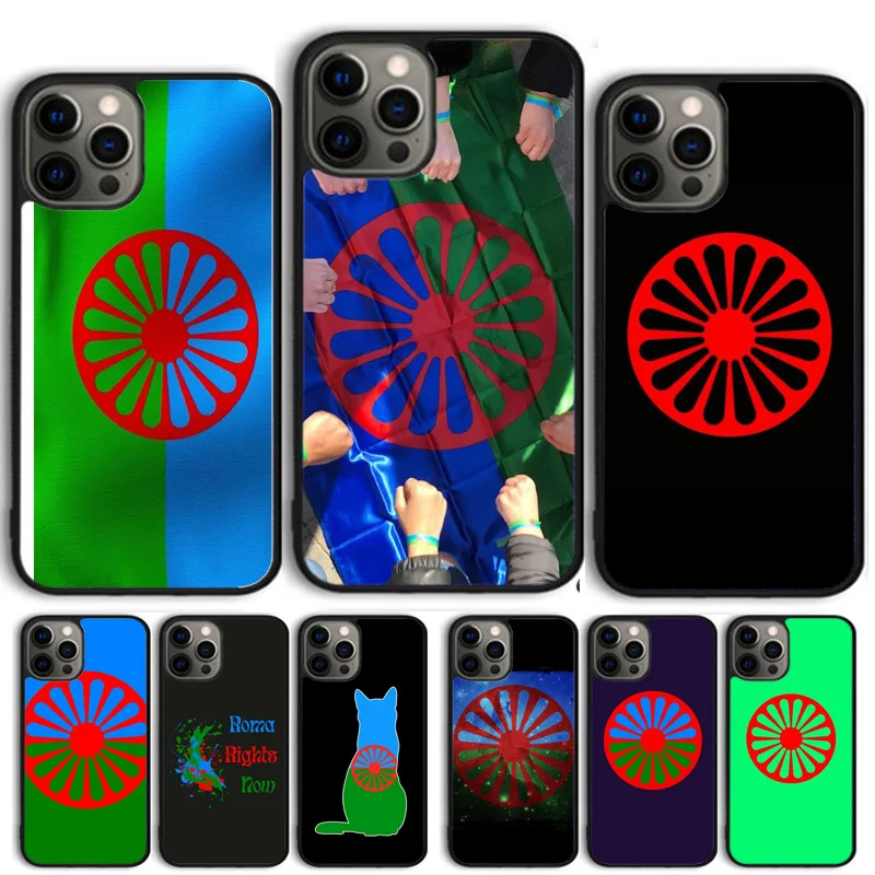 Gypsy Romani Roma Flag Phone Case Cover For iPhone 15 16 11 13 14 Pro Max 12 mini Plus X XS Max XR Fundas