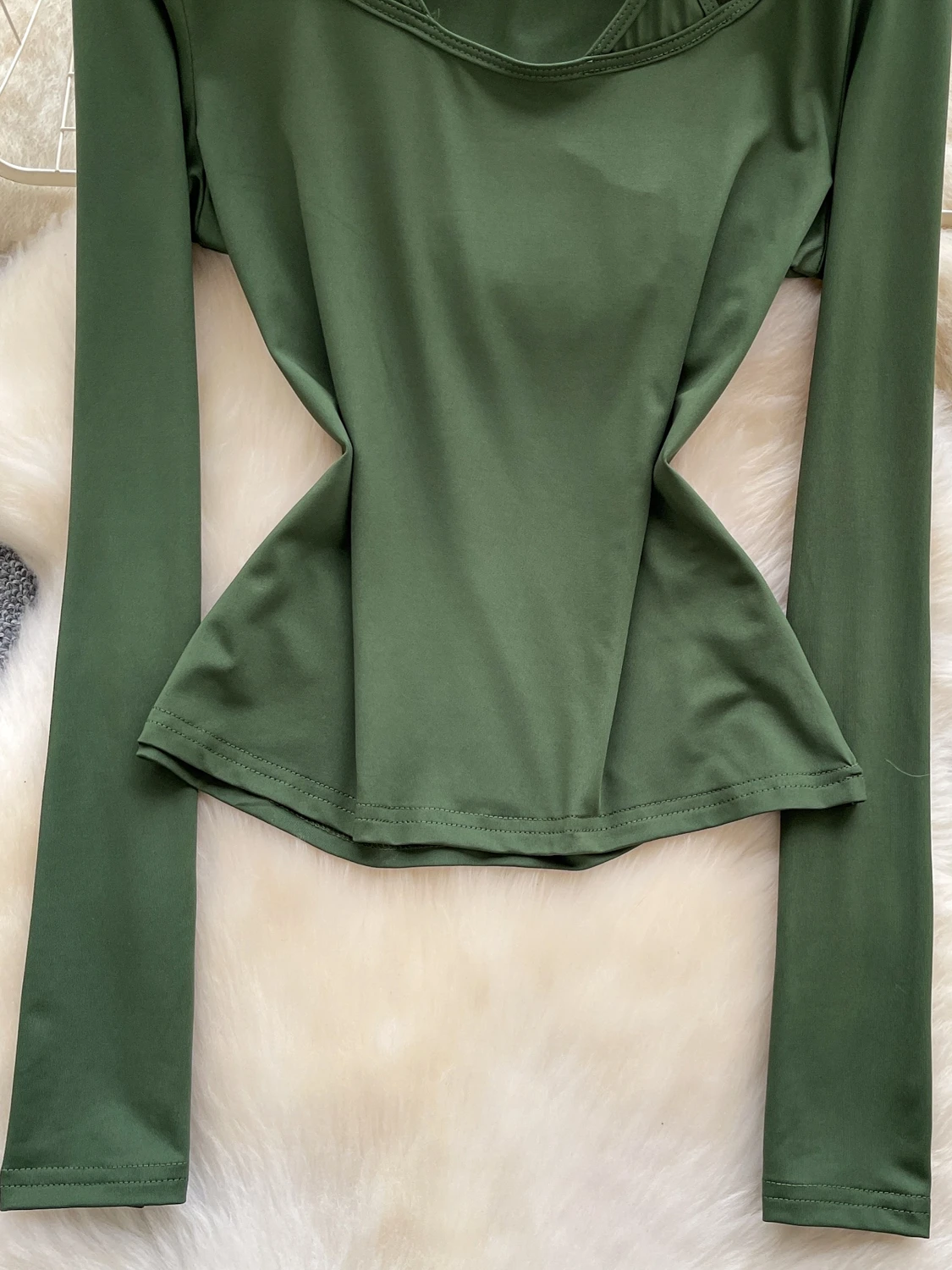 سليم صالح طويل Sve تي شيرت المرأة Sle الإبداعية تخفيف النسخة الكورية V-ne لون نقي الفتاة تصميم تحسس ter #3