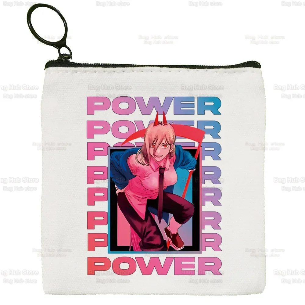 Chainsaw Man  Manga Darkness Devil Anime Key Case Lady Bag Coin Storage Bag Pochita Makima Canvas Coin Purse Cute Cartoon