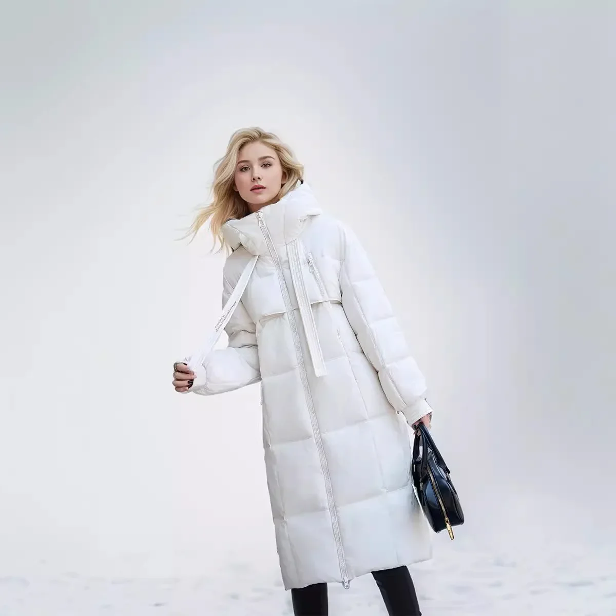 Parkas X-Long à capuche pour femmes, veste matelassurera, manteau coupe-vent, vêtements d'hiver rembourrés en coton, optique chaude