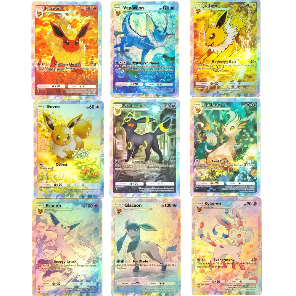 

Карманная карта Pokemon TCG «сделай сам», Eevee Grove Sylveon Umbreon Vaporeon Flareon Espeon Glaceon Leafeon Jolteon APP, игровая карта
