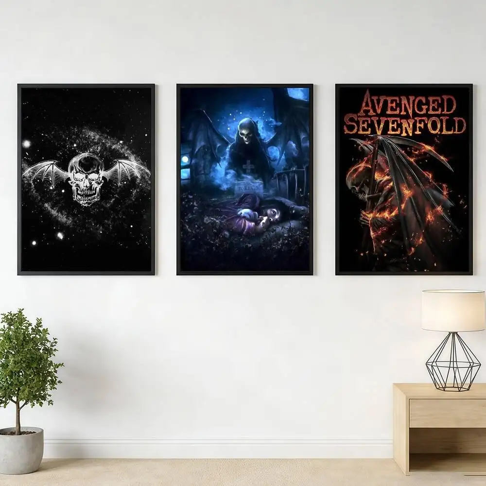 Rock Band A-Avenged Sevenfold Poster Stickers Classic Art Print Retro Wall Decor HD Living Room Home Poster Festival Gift