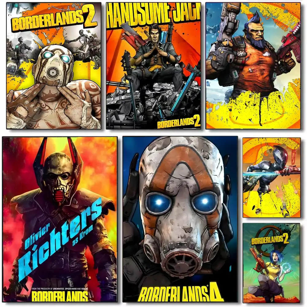 Game Borderlands Poster Wall Art Printed Decor Sticker Stylish Home Gift for Living Room Bedroom Corridor Cafe