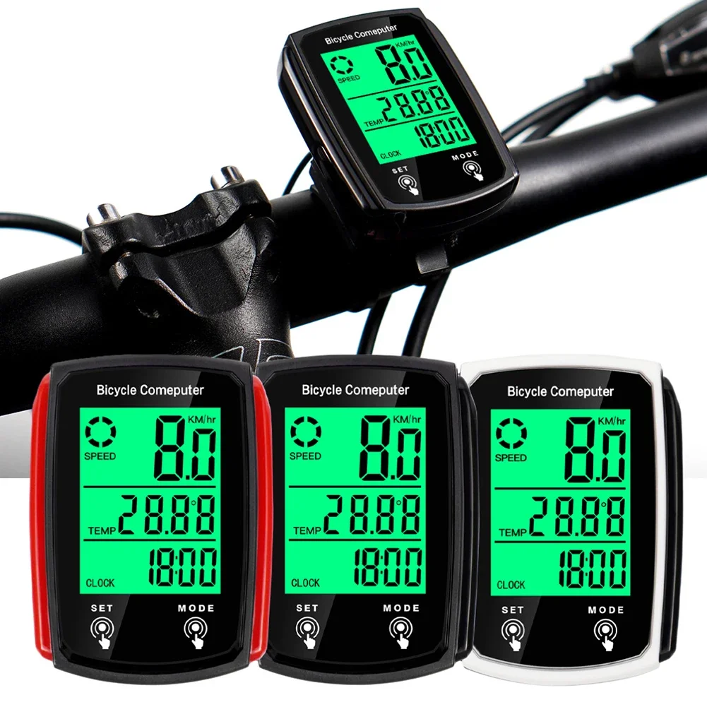 Universal Bicycle Computer with Backlight LCD Touch Screen Bicycle Speedometer Wired for Outdoor Riding Bicycle Accessories