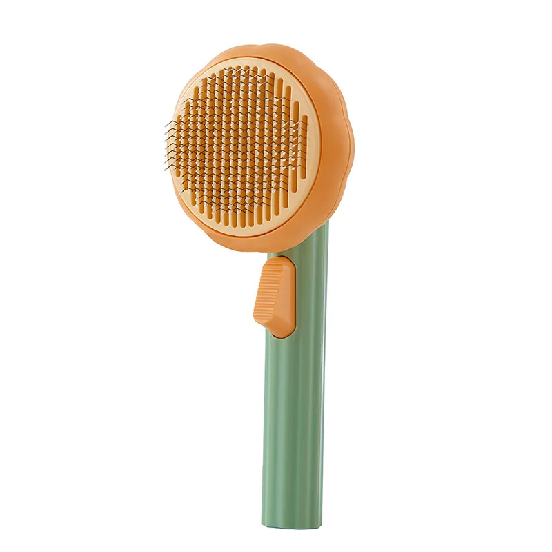 Pumpkin Pet Brush Self Cleaning Slicker Brush for Shedding Dog Cat Grooming Comb Removes Loose Underlayers and Tangled Hair