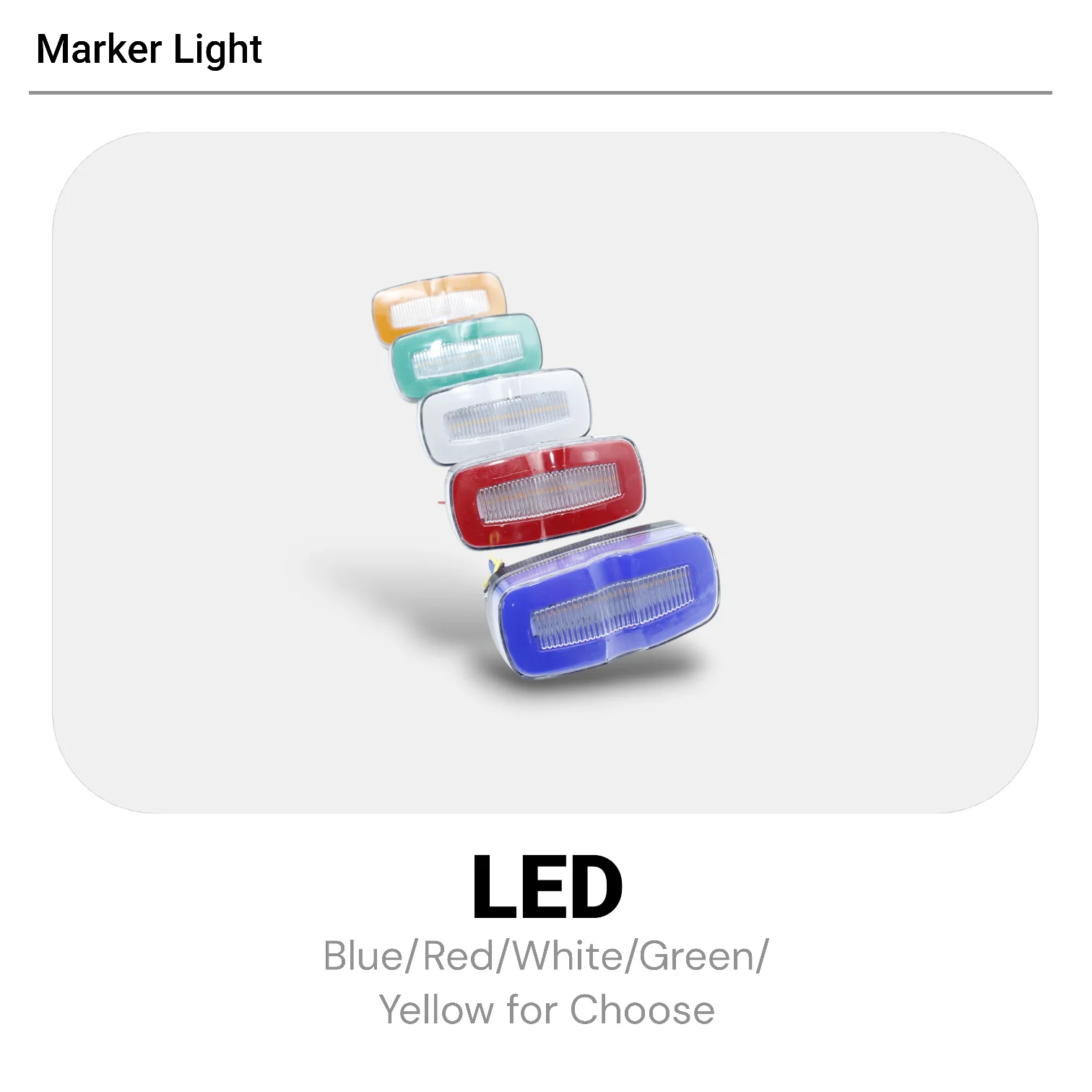 

6PCS 100*48mm Plastic LED Red Glass Side Marker Light, Signal Lamp for Truck Pickup Off-road Vehicle