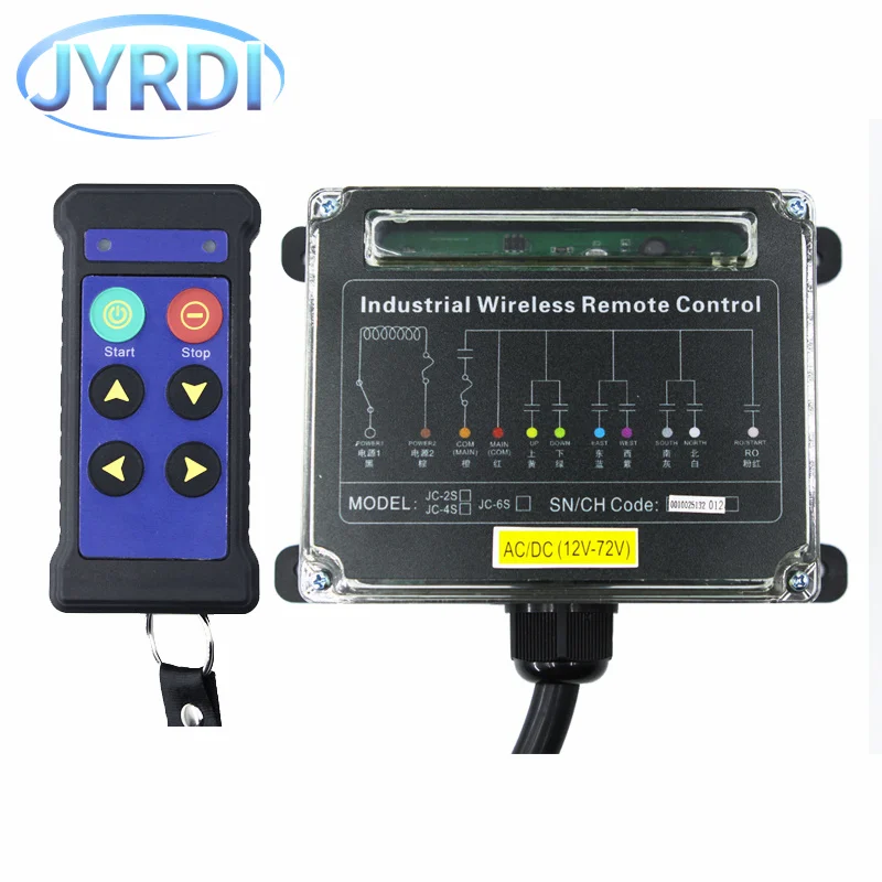 JC-4S 4 buttons singIe speed industrial Wireless Radio Crane Remote Control switches Hoist track crane Lift controller