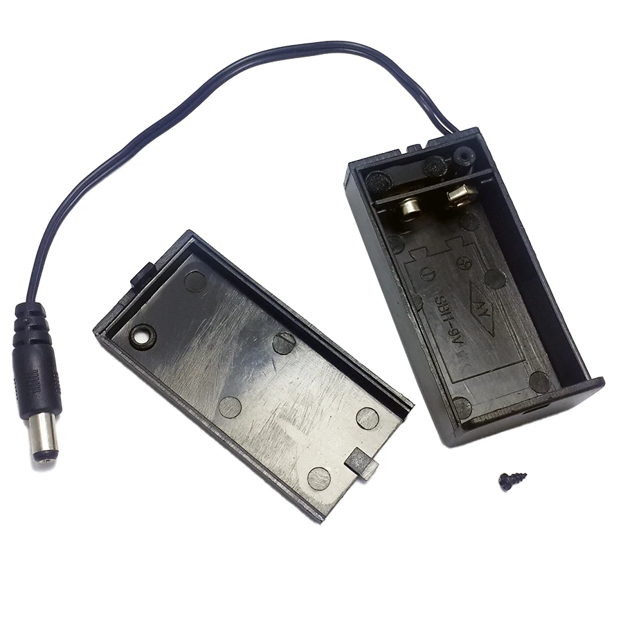 3 Pack 9V Battery / 2 AA Battery Box with on/off switch dust-proof cover 5.5*2.1mm DC head 9V Battery Block Open Cover