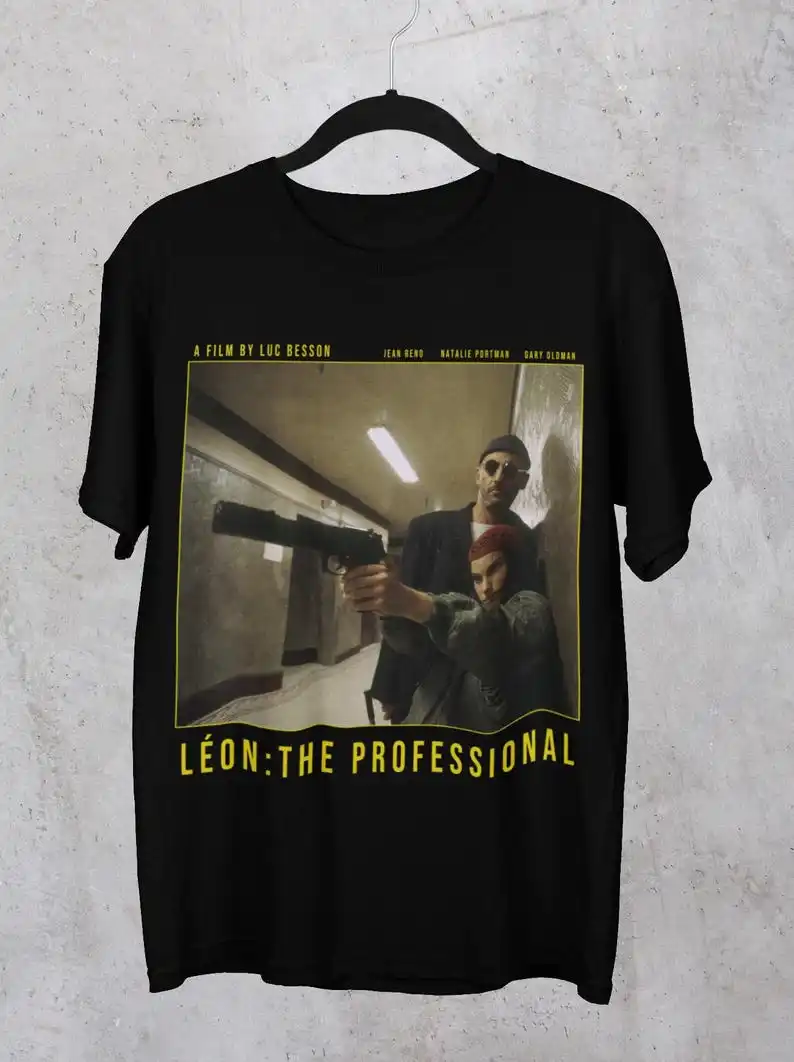 Léon: The Professional Movie T-Shirt, Unisex, Luc Bession, Natalie Portman, Vintage Movie T-shirt, Rare Retro Movie Tee shirt, A