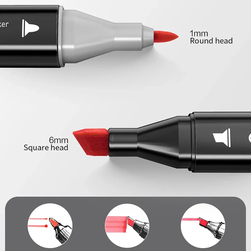 Imagem -04 - Conjunto de Marcadores Duplos Delicados para Crianças Marcador Permanente de Desenho Suprimentos de Desenho 30 40 60 80