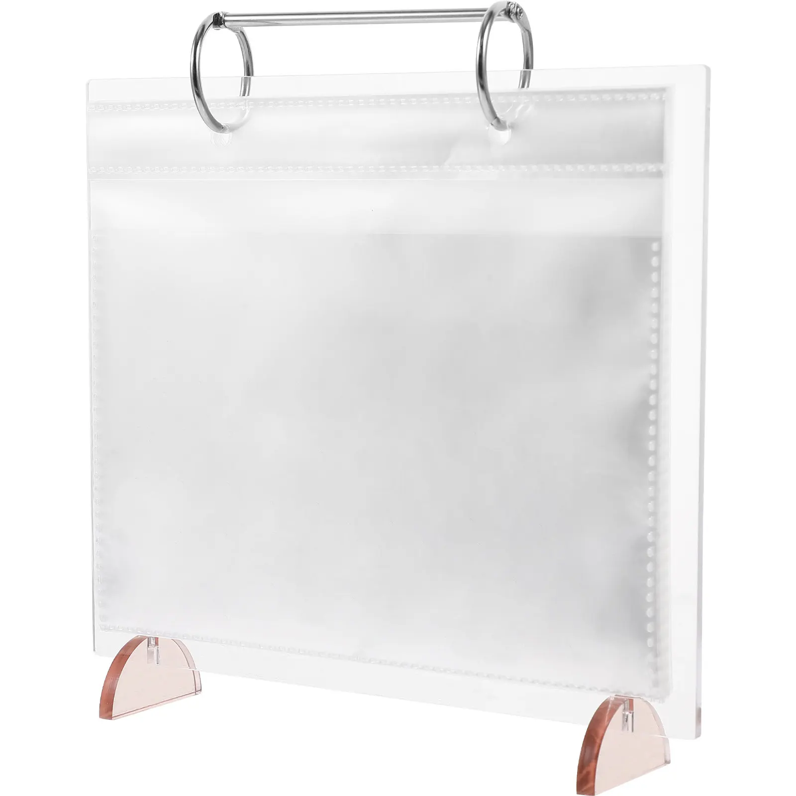 Desktop Photo Album Stand Clear Acrylic Sign Holder Loose Leaf Calendar Tabletop Menu Display Holder Multi-Functional Storage