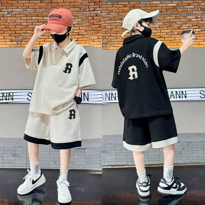 Teenagers Summer Boys Clothing Sets New Letter Fashion T-Shirt + Shorts 2Pcs Boys Suits Birthday Gift 5-14 Years Kids Clothes