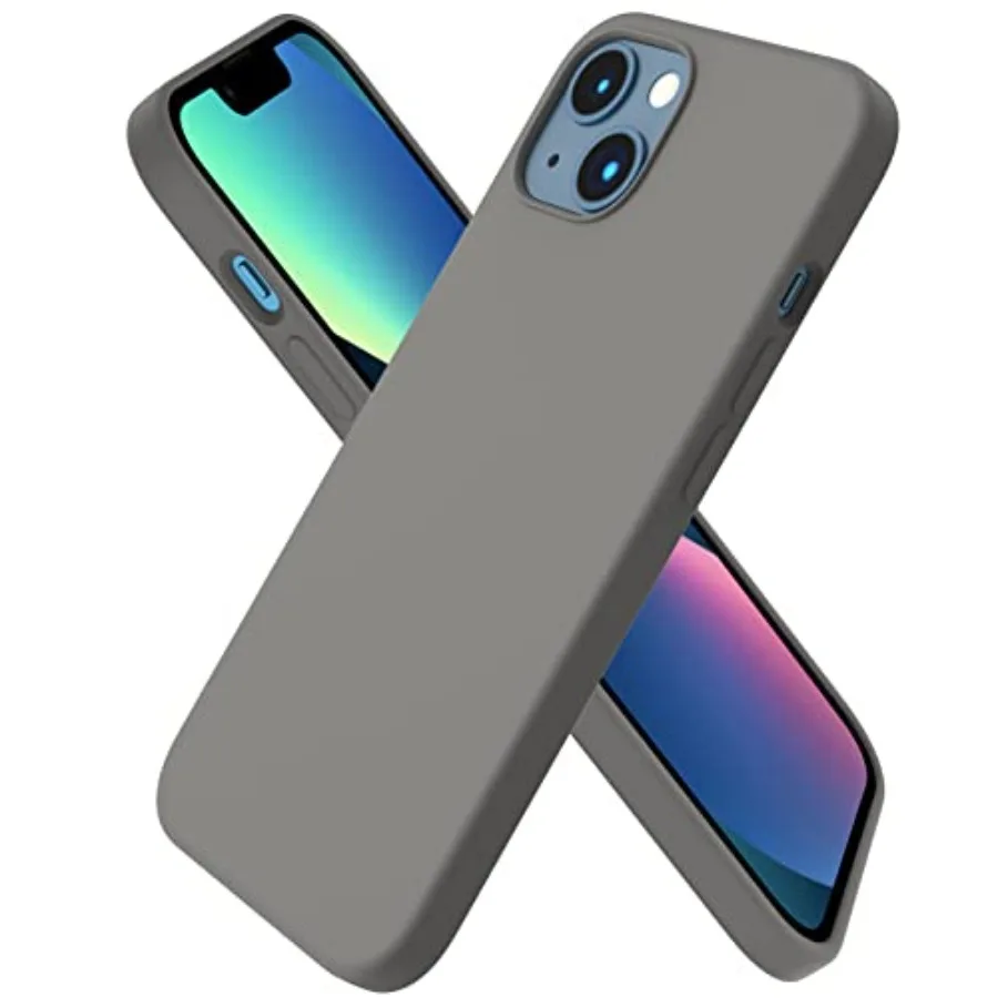 

Compatible with iPhone 13 Case 6.1, Slim Liquid Silicone 3 Layers Full Covered Soft Gel Rubber Phone Case Protective Cover 6.1