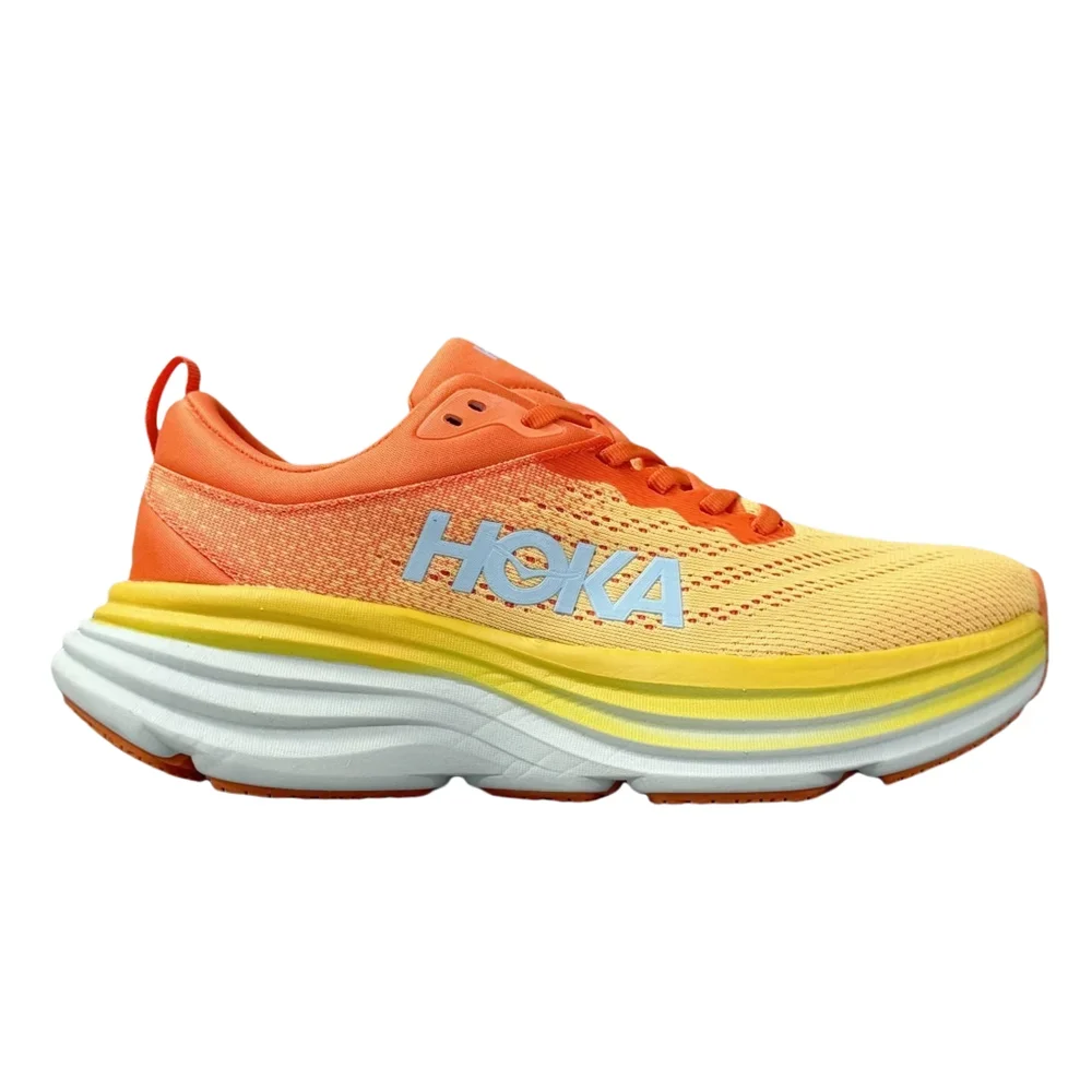 HOKA ONE ONE Bondi 8 Women Men Orange Colour Wear-resistant Comfortable Lightweight Mesh Breathable Running Shoes 1123202-OKB