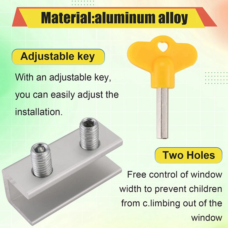 FULL-10 Set Sliding Sash Stopper Cabinet Locks Straps Doors Security Anti-Theft Lock Window Sliding Door Doors Lock