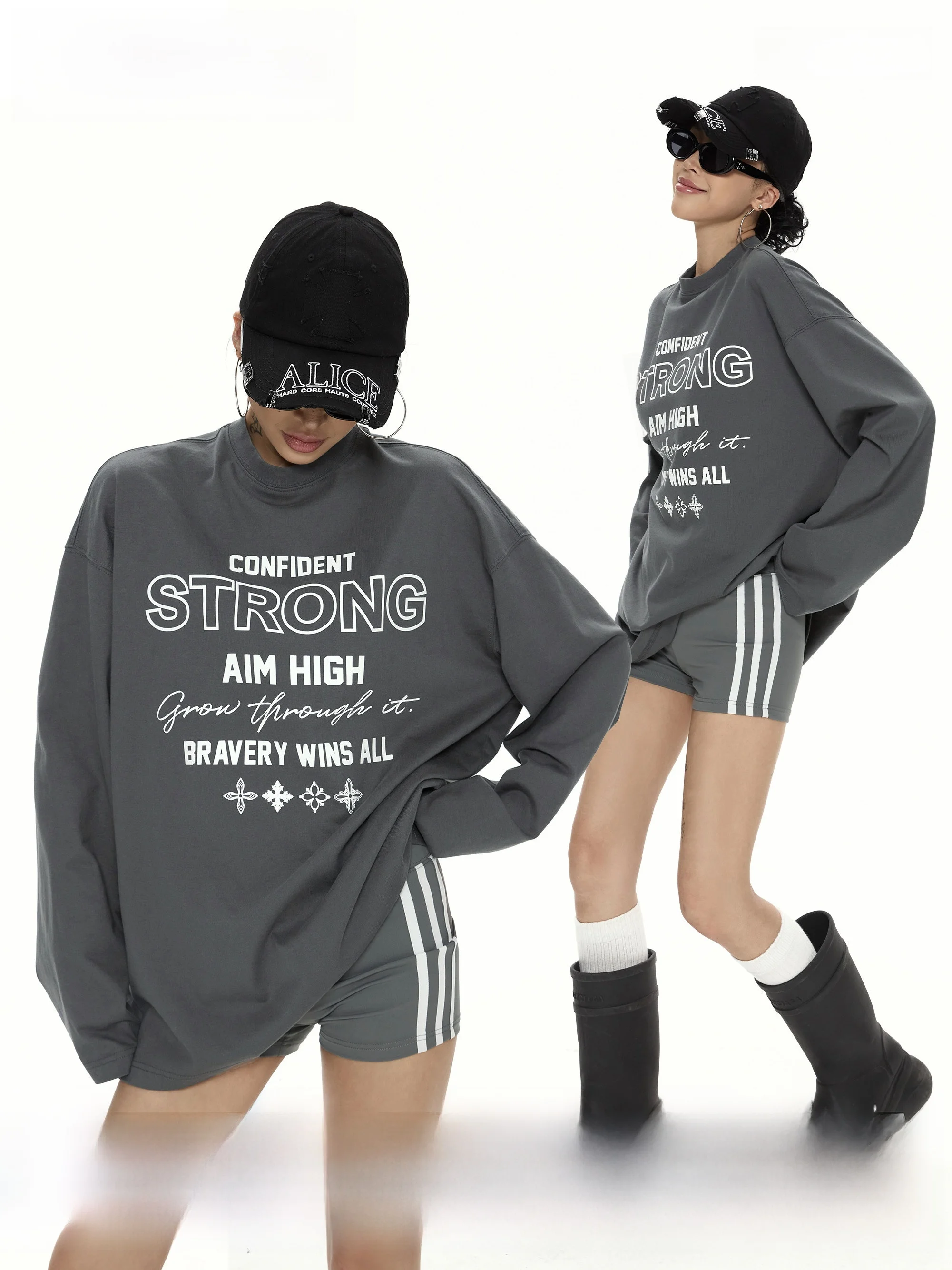 

Длинная футболка с принтом Wild Zero в стиле ретро, женская свободная круглая футболка Ne, повседневный топ, пикантный дизайн для девочек, осенний новый Sle