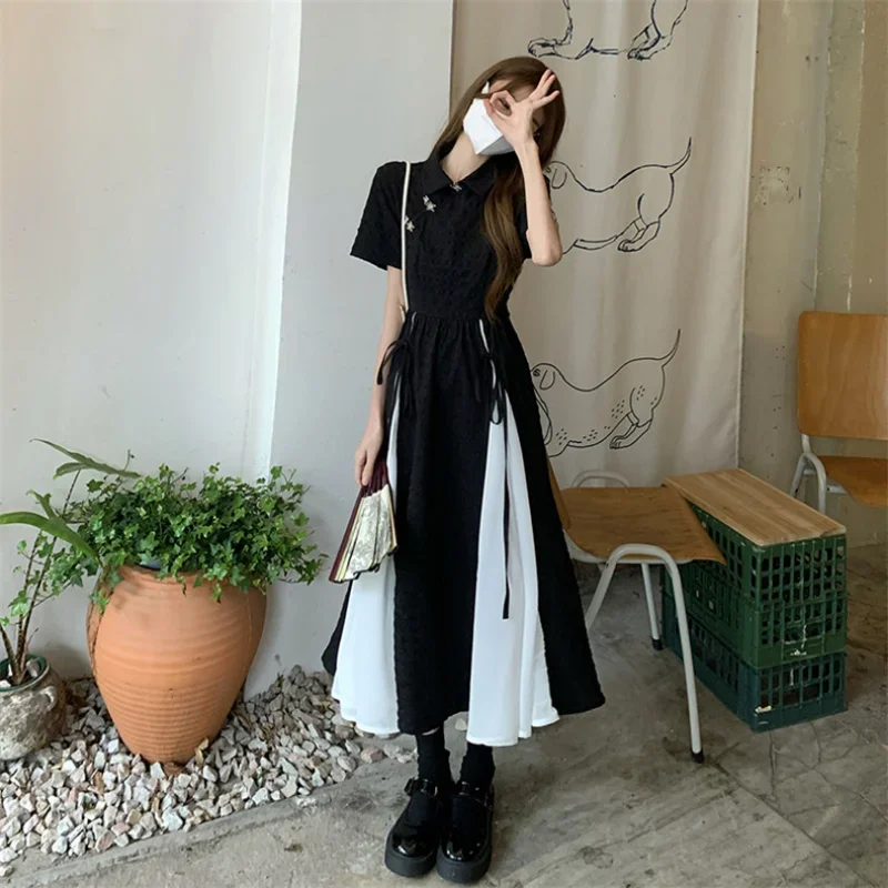 Midi Dresses Women Bandage Design Elegant Temperament Korean Style Lady A-line Trendy Casual Daily Summer Simple Vestidos Платье