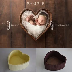 Baby Props Newborn Photography Accessories Vintage Wooden Basket Studios Shoot Props Wood Bucket Infant Photo Shooting Sofa Bed