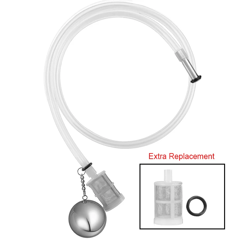 Floating Beer Keg Liquid Dip Tube with 80Mesh Filter Fit Ball Lock & Pin Lock Beer Keg SS Ball Float 80cm Silicone Tube