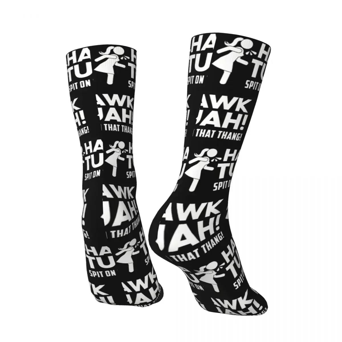 Hip Hop Vintage Gorgeous Crazy Men's compression Socks Unisex HAWK TUAH Harajuku Seamless Printed Funny Novelty Happy Crew Sock