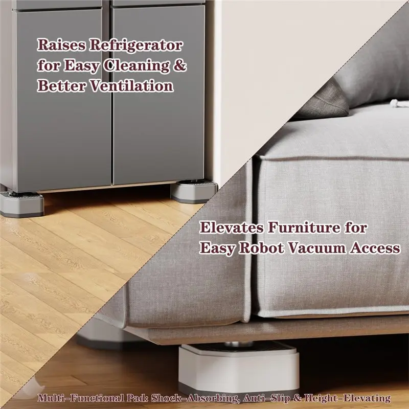 PORK-Anti Vibration Pads Furniture Height-Increasing Pads Washer And Dryer Pedestals Laundry Appliances Grey