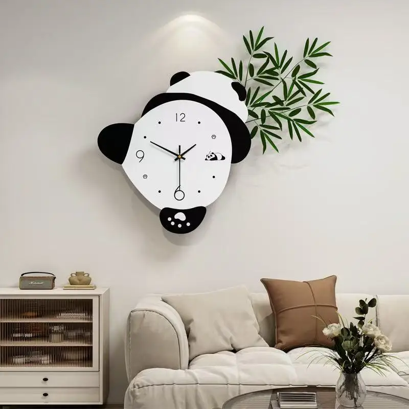 

Living Room Wall Clock High-End Sense Silent Clock Acrylic+Density Board Material Battery High Transparency Crystal Porcelain