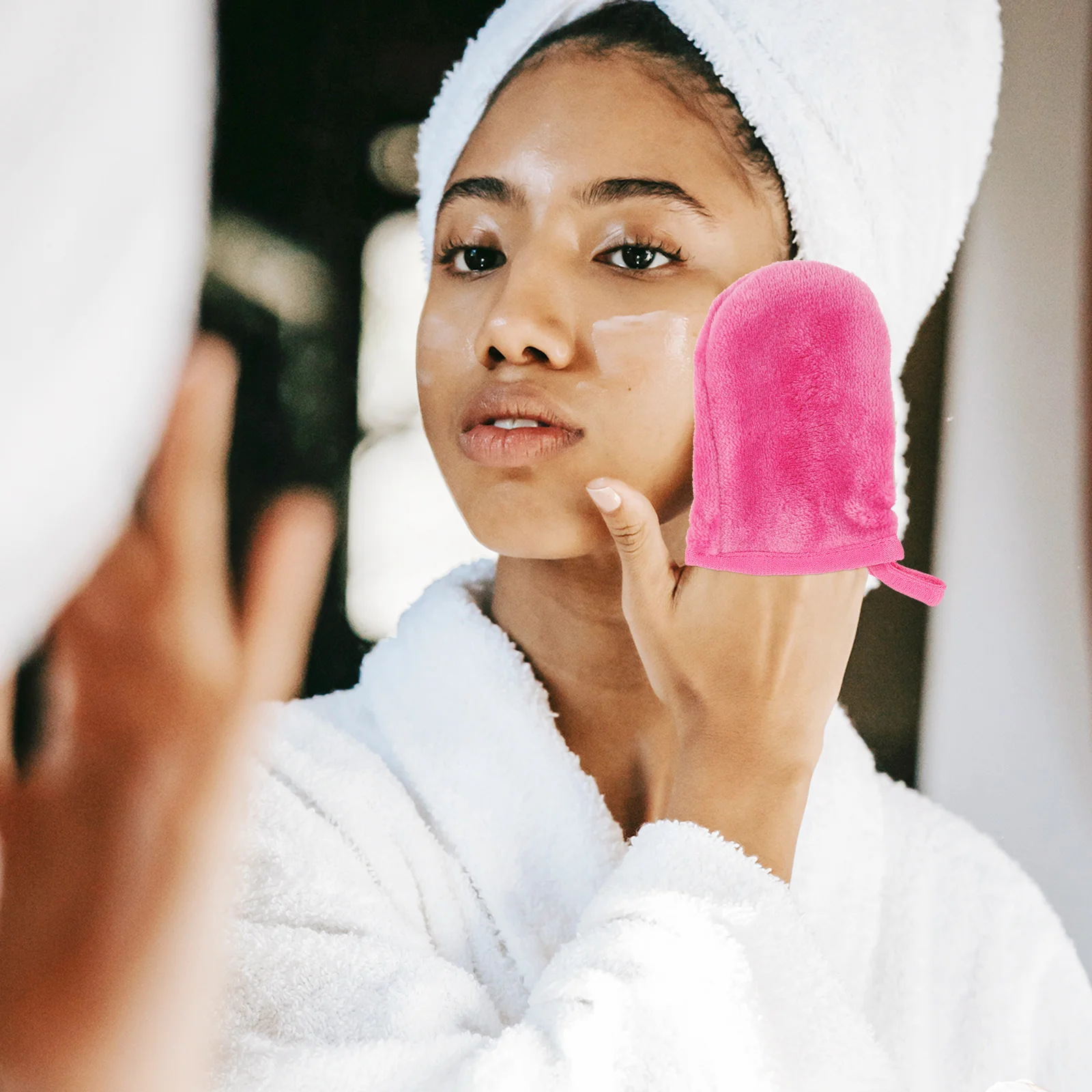 6 個のフェイシャルクリーニンググローブメイク落としソフト素材怠惰な洗濯手袋毎日の使用のためのフェイスクレンジングツール