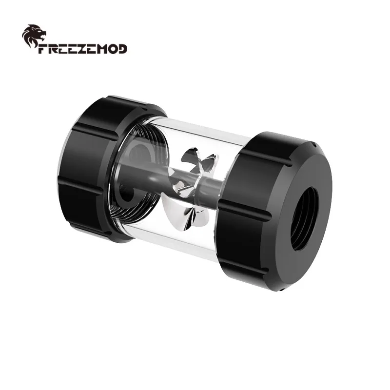FREEZEMOD Cylinder Water Flow Metal Indicator Impeller Industrial Liquid Flow Meter Observing Water Cooler for Flow Modding