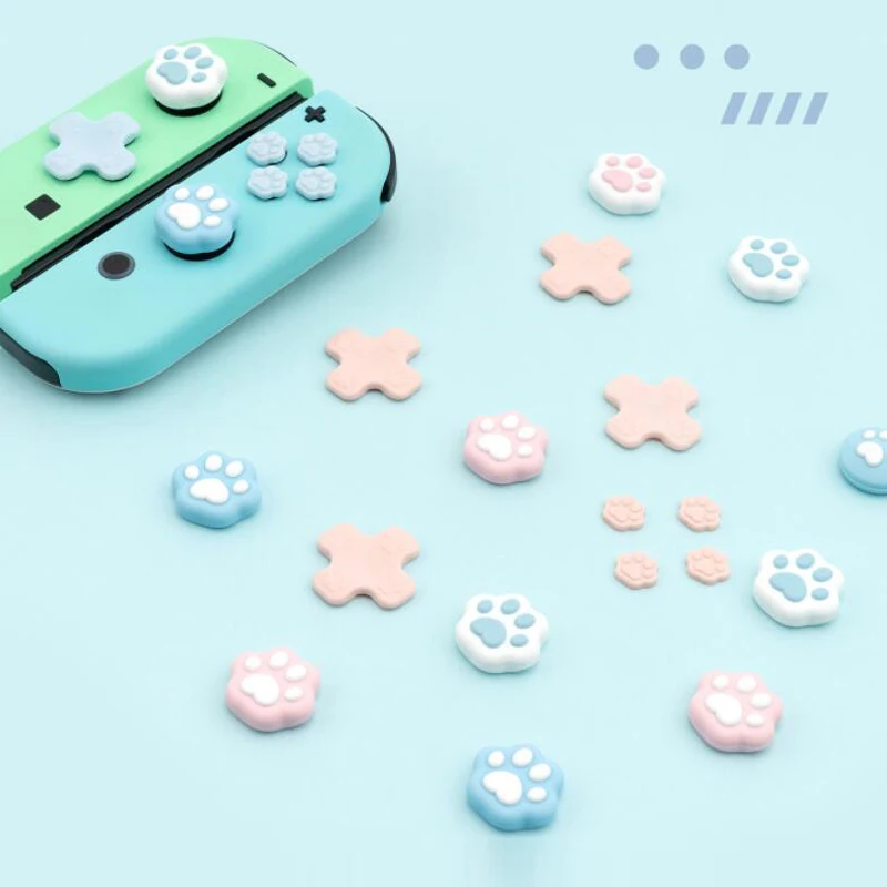 D-سادة التحرك عبر اتجاه زر ABXY مفتاح ملصق المقود متحكم الأصابع xbox one غطاء مقبض ل Nintend التبديل OLED NS الفرح يخدع الجلد حالة