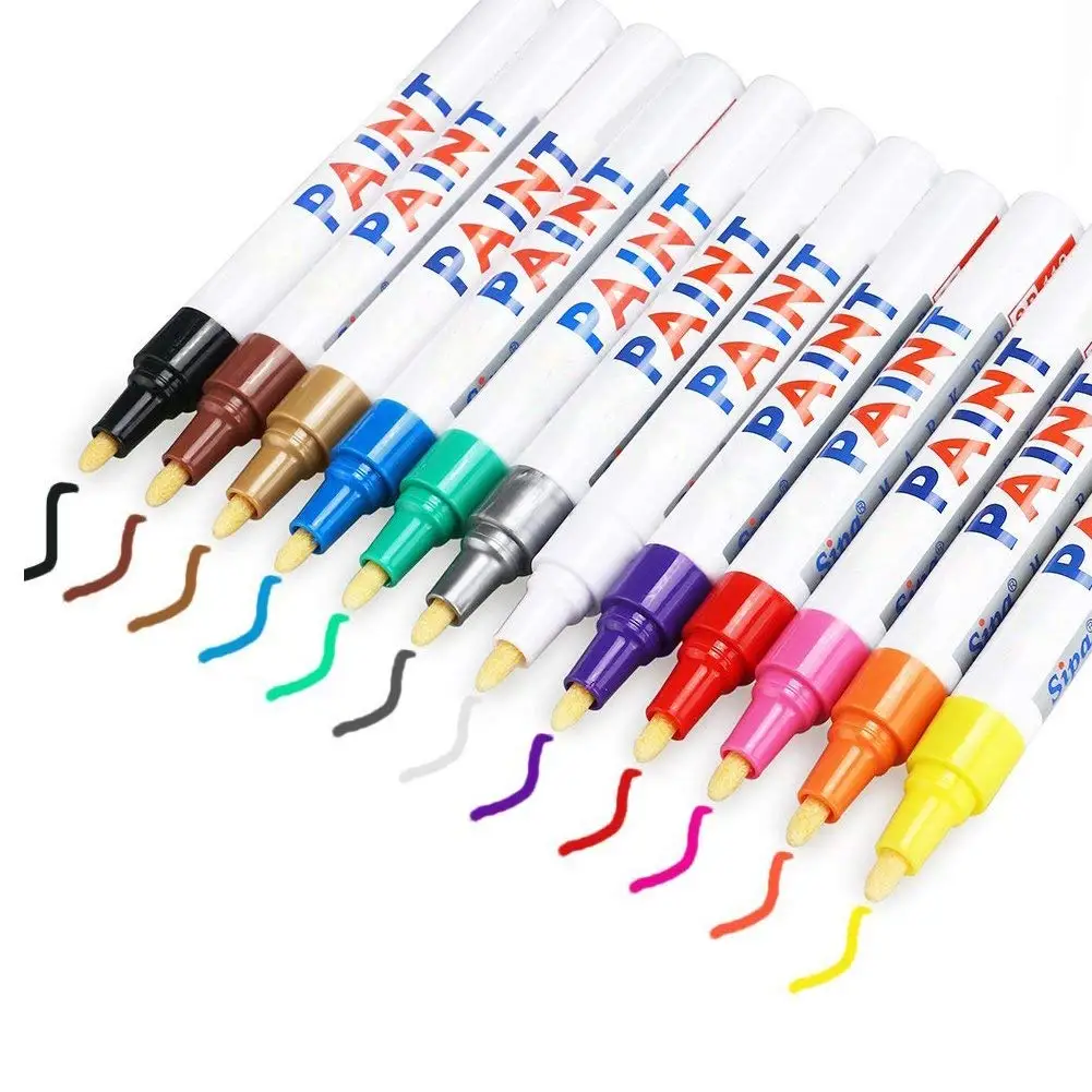 12 Colors Acrylic Paint Pens, Paint Markers, Oil-Based Extra Fine Point Tip Fast Drying Writes on Almost Anything