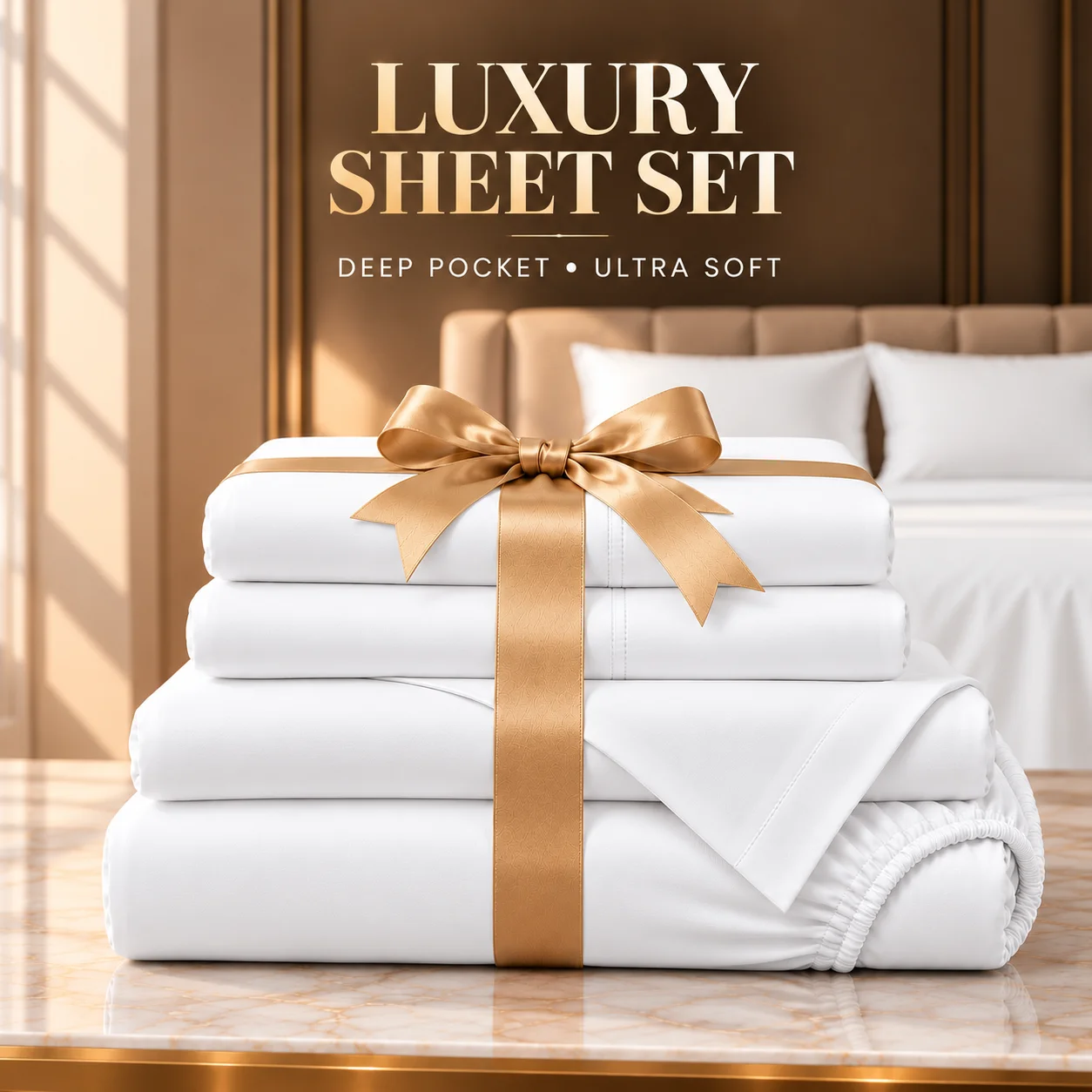 3/4 Piece Sheet Set, Ultra Soft Luxury Bedding Set, Deep Pocket Fitted Sheet, Flat Sheet & Pillowcases, Breathable Hotel Quality, Twin Full Queen King, OEKO-TEX Certified, Bedroom Bedding Essentials