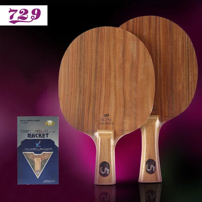 729 Friendship Rose Table Tennis Racket Blade 5/7 Plys Pure Wood Loop Fast Attack Ayus Ping Pong Bat for Professional Athletes