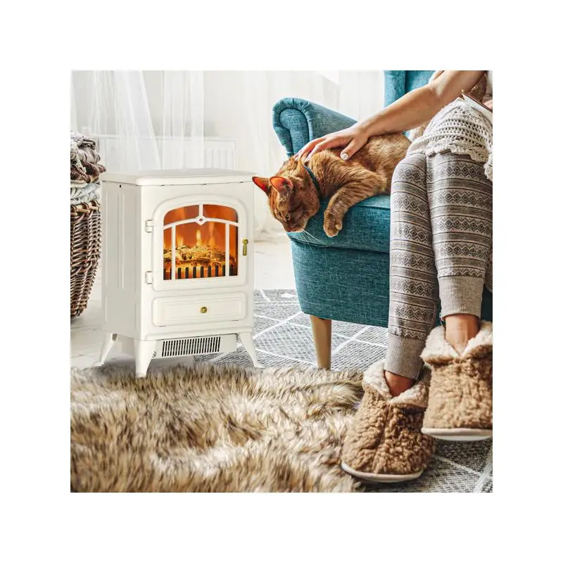 

Electric Fireplace Heater with LED Flame - Indoor Portable Stove for Cozy Warmth and Ambiance