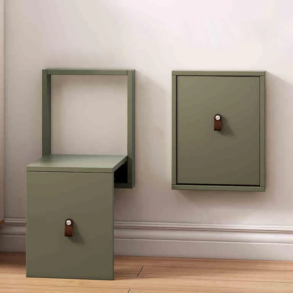 

Wall Mounted Shoe Changing Stool Made of Solid Wood Wall Seat Folding, Space Saving Invisible Shoe-Changing Stool