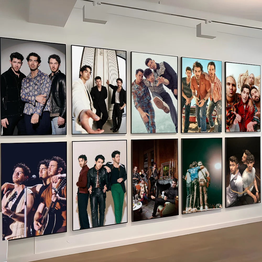 1pc banda J-JONAS B-BROTHERS cartaz auto-adesivo arte adesivo de papel à prova dwaterproof água café casa bar sala decoração da parede