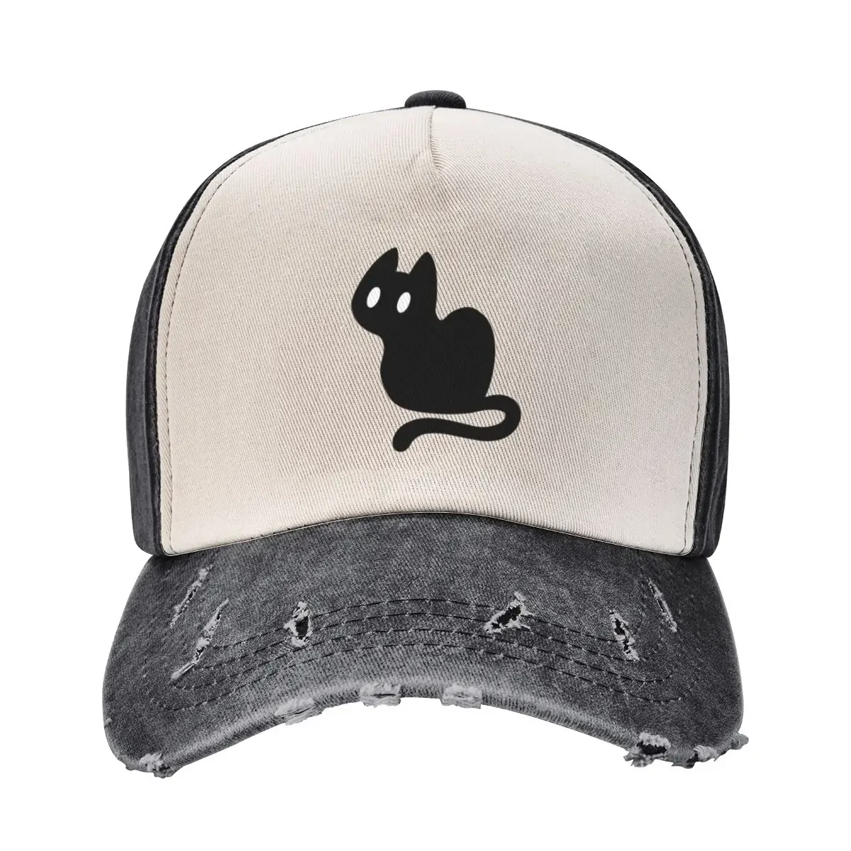 Sitting Black Cat Baseball Cap Military Cap Man Golf Cap For Girls Men's