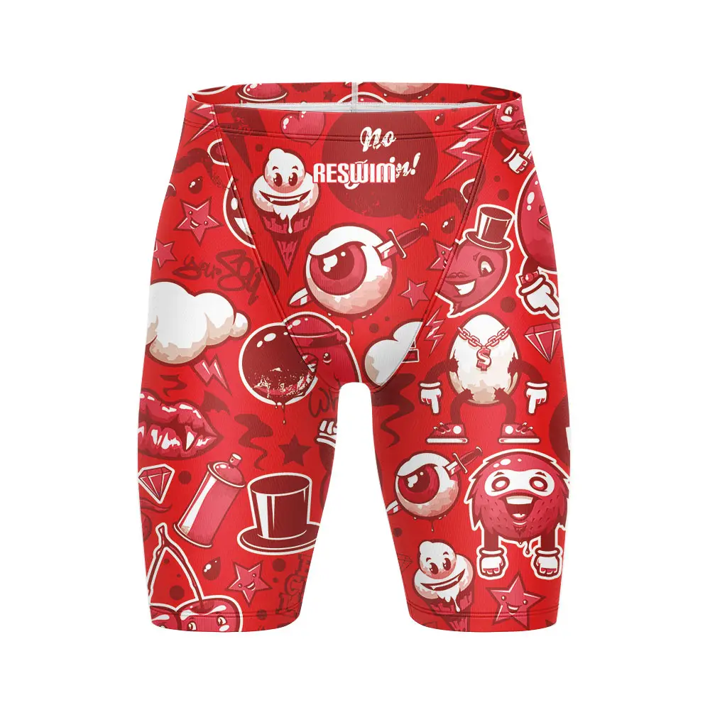 

New Summer Men's Swim Jammer Swimwear Beach Swimming Trunks Endurance Athletic Training Swimsuit Shorts Jammer Tights Surf Pants