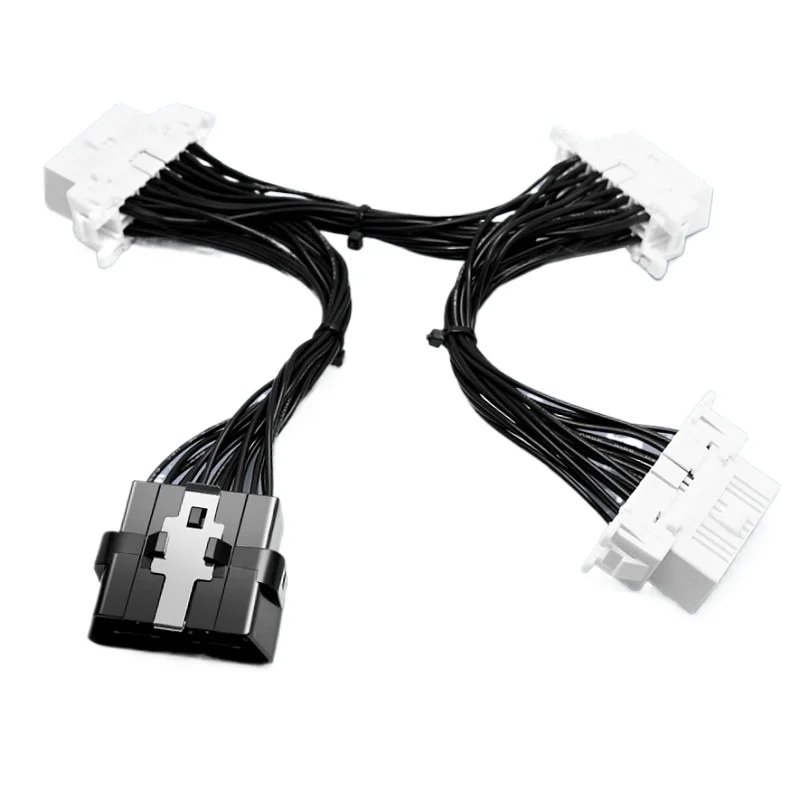 Car Obd 2 Wiring Harnesses Interface Expansion 1/3 Conversion Line Multiple OBD Devices for Toyota for BYD for Honda